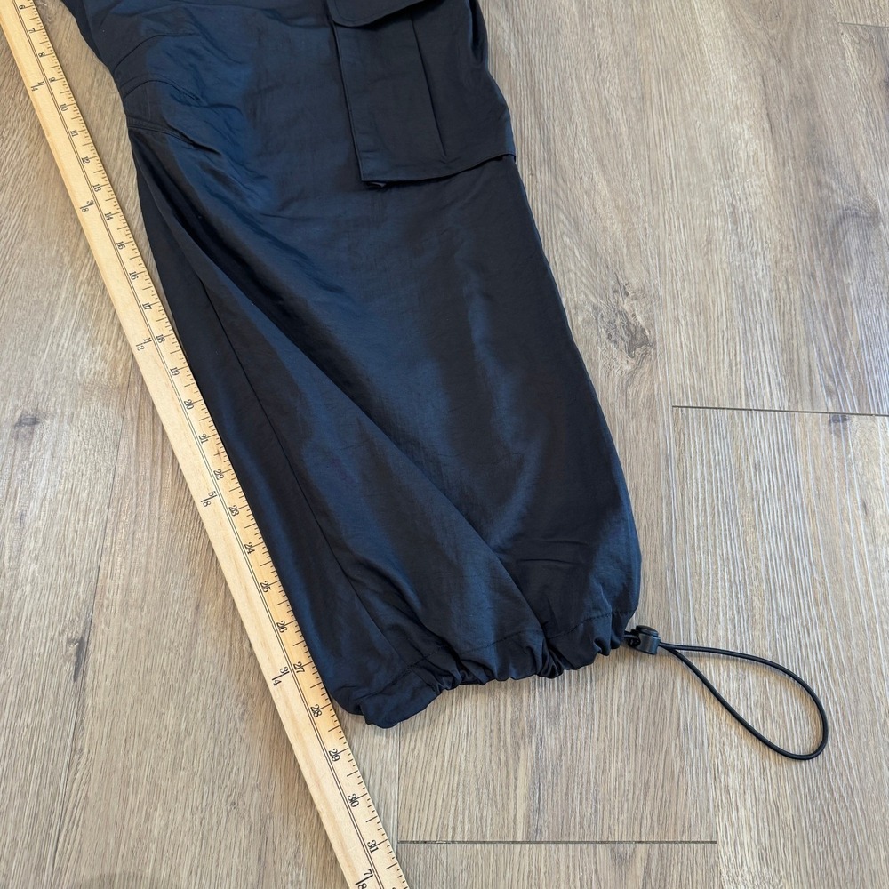 Camila Coelho Nathaly Pant Black Nylon Cargo Joggers Mid Rise Size Small NWT - Picture 4 of 10